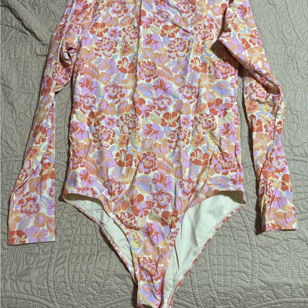 Rusty Floral Long Sleeve swimsuit